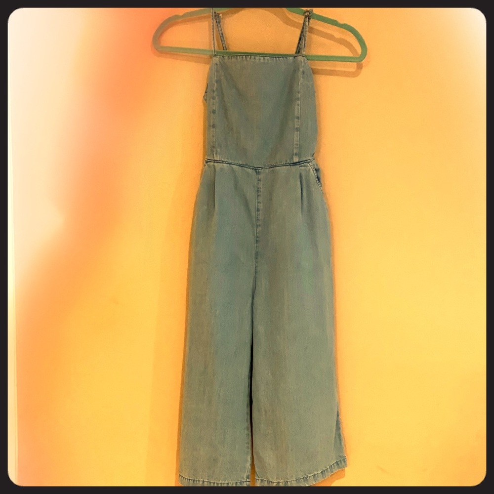 🌻Jean backless straps cropped jumper🌻